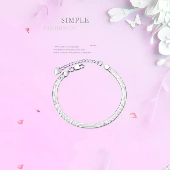 NEW S925 Flat Double Layer Snake Chain Bracelet - Picture 3 of 10